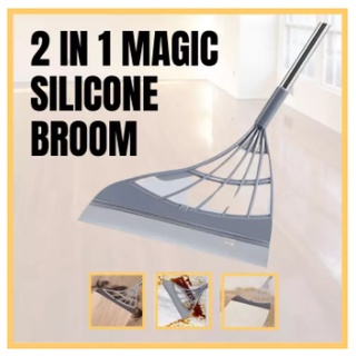 Riley MNL - 2 in 1 Magic Broom Sweeper Wiper Silicone for Kitchen / Multifunctional Rubber Broom and