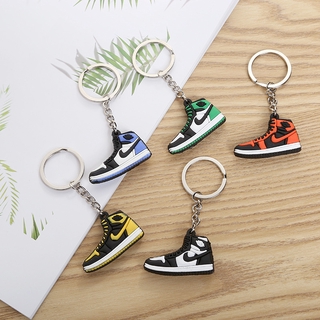 Mini aj basketball shoes creative keychain shoe model key pendant pvc soft glue Jordan shoe keychain