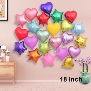 1pcs 18 Inch Multi-color Star Red Heart Love Foil Balloons Wedding Birthday Party Decorations Valentine's Day Gift Helium Balloon