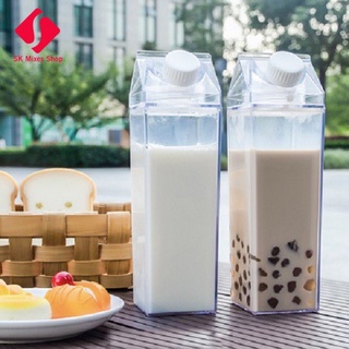 SK Mixes Shop Clear Transparent Acrylic Water Bottle Stylish Milk Carton Shaped Water Bottle Milk