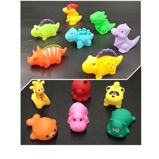 ◑¤✤Cute Soft Rubber Float Sqeeze Sound Baby Wash Bath Play Animals Toys