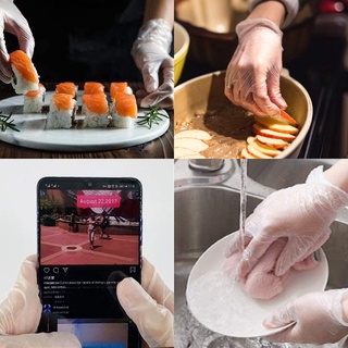 【COD】100pcs Disposable Gloves Powder-Free Clear Vinyl Gloves Glove TPE Gloves Food Handling Lab Work (3)