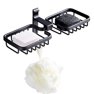 [Local Delivery] Double Aluminum Soap Rack Punch Free No Drill Bathroom Wall-Mounted Shelf Metal Hol