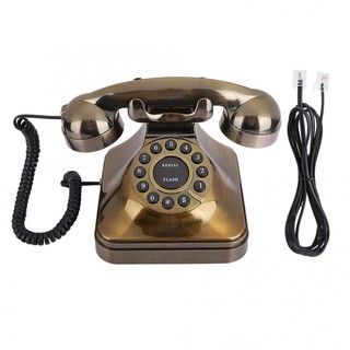 WX-3011# Antique Bronze Telephone Vintage Retro Landline Phone Desktop Fixed Wired Phone Home Office