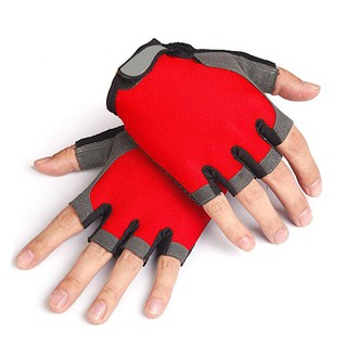 【COD & Ready Stock】Cycling Breathable Mesh Sweat-absorbent Sports Glove Anti-Slip Half Finger Gloves