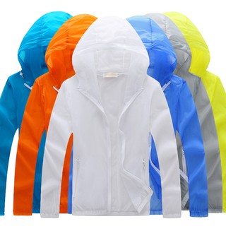 【READY STOCK】 Men Quick Dry Hiking Jackets Waterproof Sun-Protective Skin Windbreaker Paragraphs summer bask in clothes for men and women skin thin breathable sun-protective clothing students fishing uv coat (1)