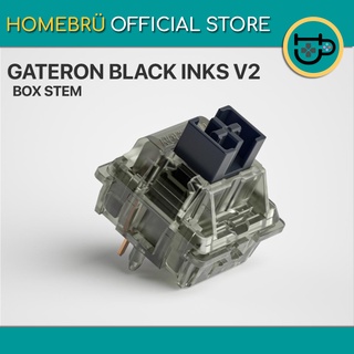 10pcs Gateron Black Inks v2 Boxed Stem | 5-pin Linear Mechanical Switches