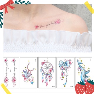 Temporary Tattoos Stickers Colorful Flower & Cartoon Animal Waterproof Girl Shoulder Arm Tattoo Stickers