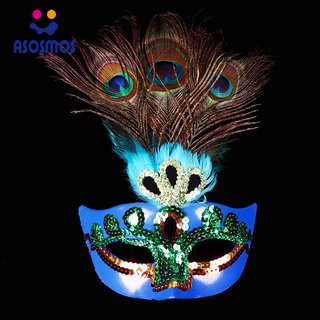 ASM Venetian Mask Masquerade Carnival Ball Disguise Peacock Feather Mask for Halloween Tu45 (7)