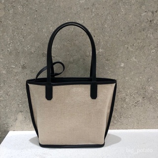 Female Bag Hand Carry ins Stitching Twin Tote Canvas Linen 2019 Handbags