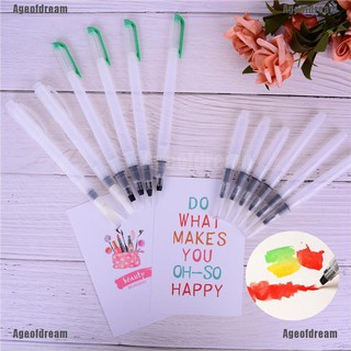 Ageofdream 6Pcs Refillable Water Color Soft Painting Brush Marker Watercolour Drawing Pens