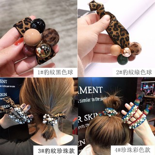 Korean version of the net red head rope female rubber band tie hair rope retro simple ins cute girl hair accessories hair ring leopard hair accessories (3)