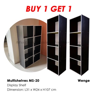 Multishelves MS-20 4-Tier Display Shelf Cabinet Bookshelf Storage Organizer Room Kitchen Office