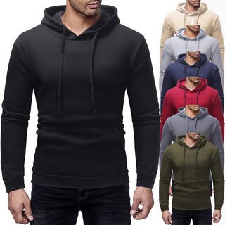 2020 men's simple basic hooded pullover solid color sweater #202066