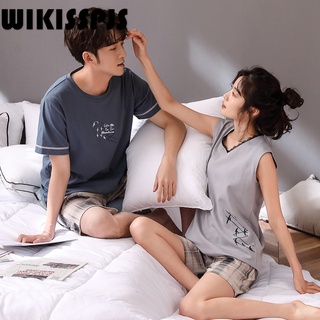 2022 Summer New Cotton Pajamas Women&#39;s Lovely Comfortable Home Clothes Couple Suit Pajama Set
