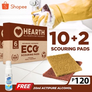 Hearth - Eco Scouring Pad by 12s (Ecofriendly Scouring Pad, Non-Scratch,100% Natural)