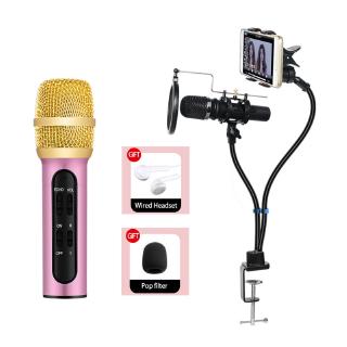 Portable Professional Karaoke Condenser Microphone With mic stand Live Recording Capacitive Microphone for Mobile Phone