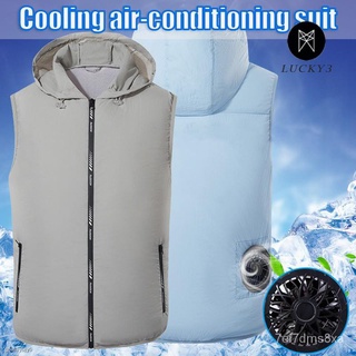 【ins】ↂ☸Summer Fan Suit Men's Cooling Vest Women Smart Refrigeration Clothing Pure Color Air Conditio
