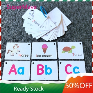 Children Ring Flash Cards English Reading Learning Alphabet Letters ABC Number Maths Animals Learning Educational Toys (1)