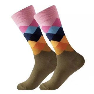 Set of 1pairs Happysocks English style gradient men's socks cotton sport cotton socks