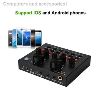 ❇▦V8 Sound Card Audio External Headset Microphone Live Broadcast Sound Card for Mobile Phone Compute