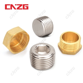 Copper 1/8" 1/4" 3/8" 1/2" 3/4" Male Thread Brass Pipe Hex Head End Cap Plug Fitting Coupler Connector Adapter Hexagon Socket Plugs