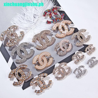 {SFC}Fashion Pearl Shiny Crystal Letters Brooch Pin Jewelry Headscarf Accessories
