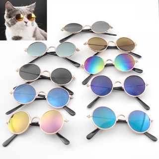 Pet Products Lovely Vintage Round Cat Sunglasses Reflection Eye wear glasses For Small Dog Cat