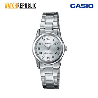 Casio Dress Silver Stainless Steel Watch For Women CLTP-V001D-7BUDF