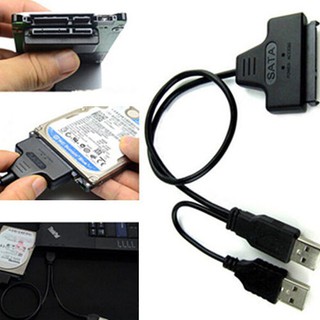 【Ready Stock】✓❐Hard Disk Drive SATA 7+15 Pin 22 to USB 2.0 Adapter Cable For 2.5 HDD Laptop