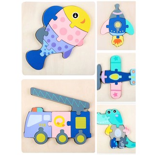 Baby Wooden Puzzle Toddler Kids Toys Wooden Jigsaw Puzzle boys girls Early Learning Education