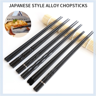 1 Pair Japanese Chopsticks Alloy Non-Slip Sushi Chop Sticks Set Chinese Gift