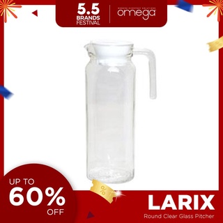 Omega Houseware Larix 1L Round Clear Glass Pitcher