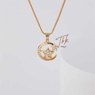 TBK 18K Gold Cubic Zirconia Universe Series Pendant Necklace Accessories for Women 213n