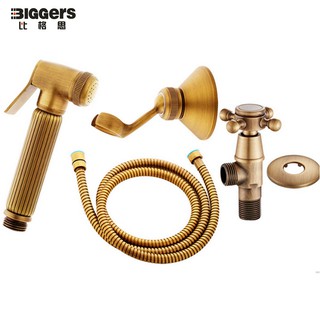 Biggers antique bronze finish brass bathroom bidets set 4pcs toilet bidet shattaf+shower hose+support+filling valve
