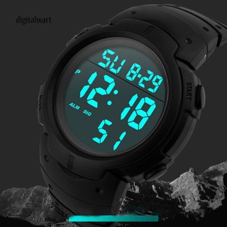 DG Waterproof Men's Silicone LCD Digital Stopwatch Date Rubber Sport Wrist Watch (1)