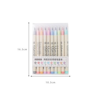 10 pcs Write Brush pen Color Calligraphy Marker Pens Set Chinese Stationery Drawing Art (6)