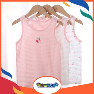 3PCS Kids Baby Girls Sleeveless Vest Cotton Cartoon Cherry Breathable Tops Shirt Clothes