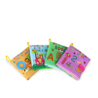 Baby Toys Soft Cloth Books Rustle Sound Infant Educational Stroller Rattle Toy