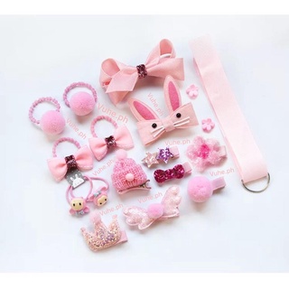 Hair Accessories☫✺✐VH 18 Pcs/set Girls Crown Hair Clips Baby Headband Accessories with box (1)