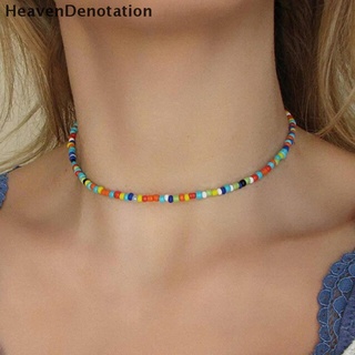 [HeavenDenotation] Bohemian Handmade Rainbow Beads Choker Necklace Candy Color Bead Women Jewelry