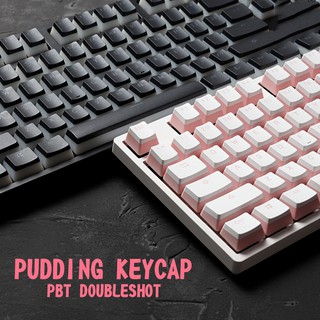 pudding pbt doubleshot keycap oem back light mechanical keyboards milk white pink black gh60 poker