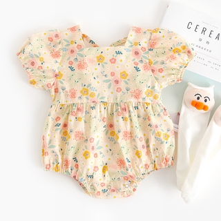 Cute Newborn Baby Girls Floral Romper Bodysuit Short Sleeve Summer Clothes 0-18 Months (2)