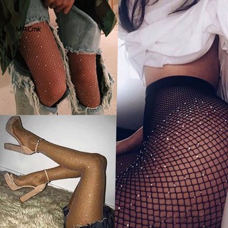 MAC_Sexy Women\'s Rhinestone Fishnet Elastic Stockings Fish Net Tights Pantyhose Socks