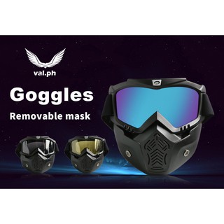 Motorcycle Goggles Removable mask open face half face helmet