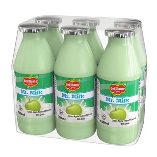 Dairy & Eggs❃☬Del Monte Mr. Milk Green Apple Yoghurt Flavored Milk Drink 100mL x 6 (2)