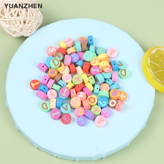 YANZHEN 100Pcs 10mm Polymer Clay Letters Beads Spacer Loose Beads for Jewelry Making .