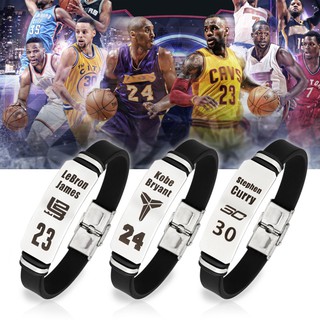 NBA silicone adjustable bracelets basketball wristband with stainless steel clasp