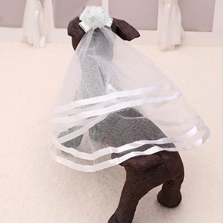 Animal Costume Pet Dog Cat Girls Wedding Veil Bride Fancy Dress Outfit For Party