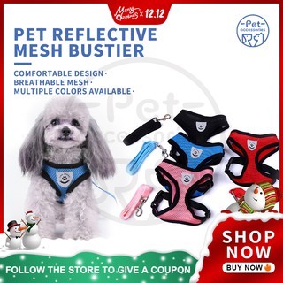 Pet Leash Dog Harness Leash Mesh Collar Leash Strap Complete Set Pet Adjustable Leash Belt Traction